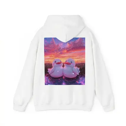 Cute Anime Ducks Sunset Sky Art