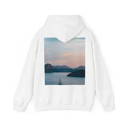 Friends Campfire Sailboat Mountain Sunset Lake