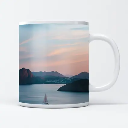 Friends Campfire Sailboat Mountain Sunset Lake
