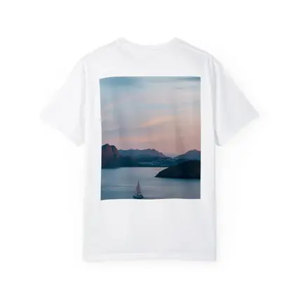 Friends Campfire Sailboat Mountain Sunset Lake