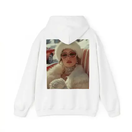Glamorous Woman Fur Coat Winter Snow Setting