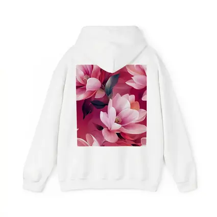 Pink Magnolia Flowers On Red Background