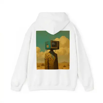 Retro TV Head Man Desert Surreal Art