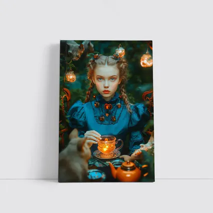 Girl in Blue Dress Magical Tea Party