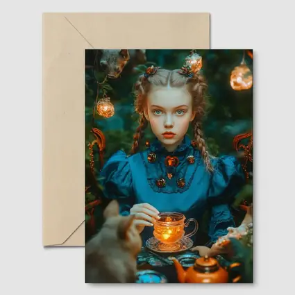 Girl in Blue Dress Magical Tea Party