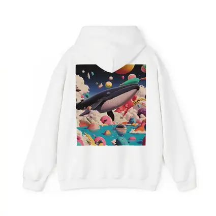 Blue Whale Flying Through Surreal Candy World