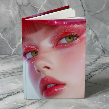 Pink Glitter Makeup Woman Glossy Cap
