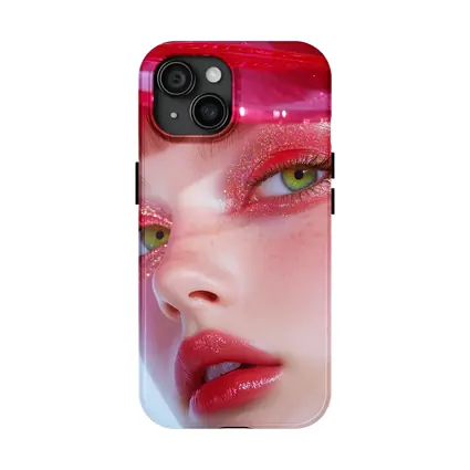 Pink Glitter Makeup Woman Glossy Cap