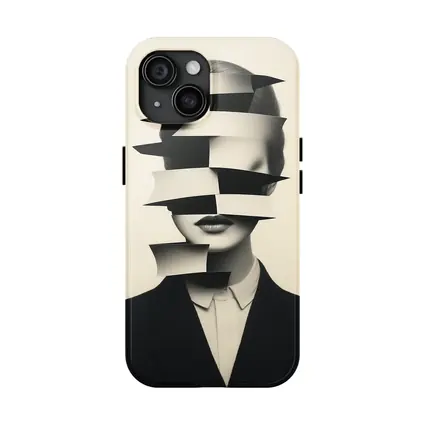 Black White Surreal Fragmented Woman Portrait Art