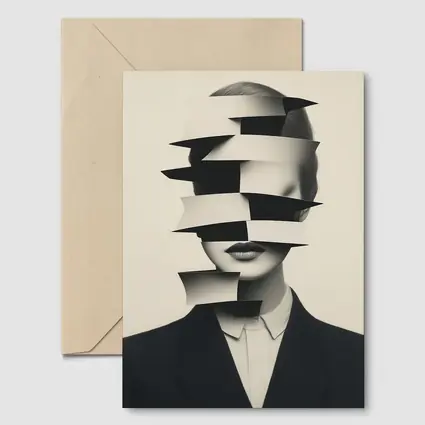 Black White Surreal Fragmented Woman Portrait Art