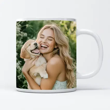 Young Woman Golden Retriever Puppy Garden