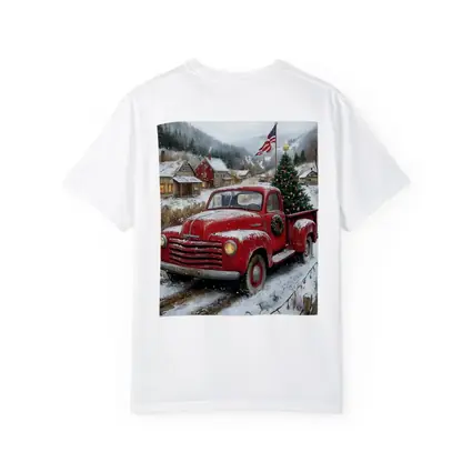 Red Chevrolet Truck Christmas Tree Snowy Village