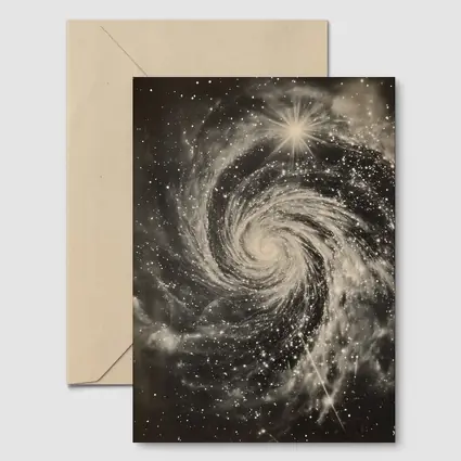 Spiral Galaxy Vintage Sepia Space Art