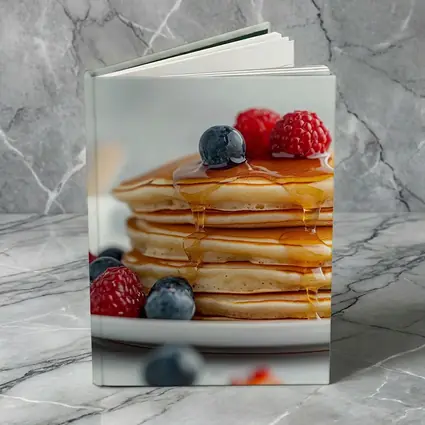 Fluffy Pancake Stack With Berries Syrup