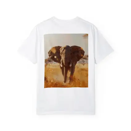 African Elephant Walking Through Golden Savanna