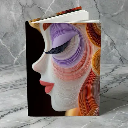 Quilling Art Woman Face Profile Dark Background