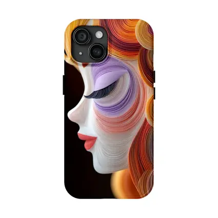 Quilling Art Woman Face Profile Dark Background