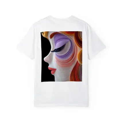 Quilling Art Woman Face Profile Dark Background