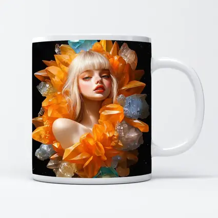 Crystal Girl Fantasy Portrait Dark Space Background