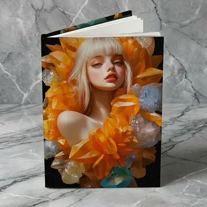 Crystal Girl Fantasy Portrait Dark Space Background