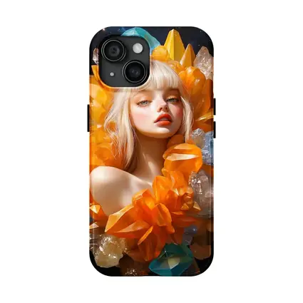 Crystal Girl Fantasy Portrait Dark Space Background