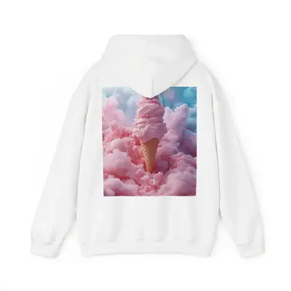 Pink Ice Cream Cone Cotton Candy Clouds