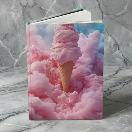 Pink Ice Cream Cone Cotton Candy Clouds