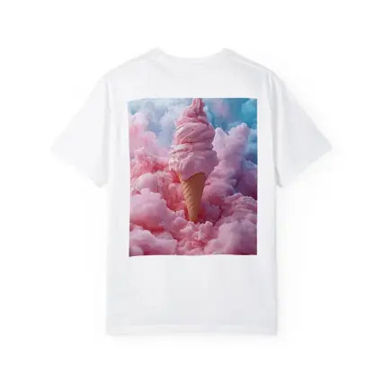 Pink Ice Cream Cone Cotton Candy Clouds