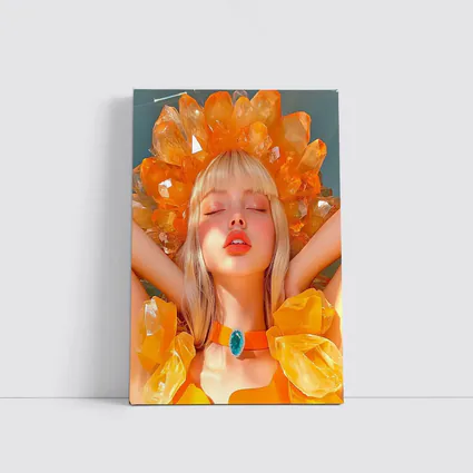 Crystal Crown Woman Orange Fantasy Art