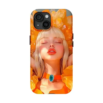 Crystal Crown Woman Orange Fantasy Art