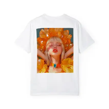 Crystal Crown Woman Orange Fantasy Art