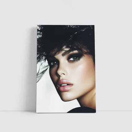 Glamour Fashion Portrait Woman Dark Feathers