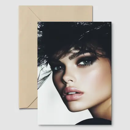 Glamour Fashion Portrait Woman Dark Feathers