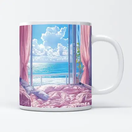Anime Bedroom Ocean View Pink Aesthetic