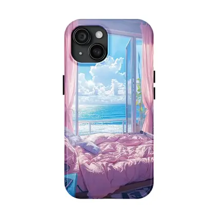 Anime Bedroom Ocean View Pink Aesthetic