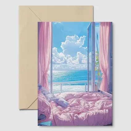 Anime Bedroom Ocean View Pink Aesthetic