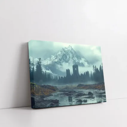 Dark Castle Ruins Misty Mountain Forest