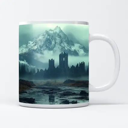Dark Castle Ruins Misty Mountain Forest