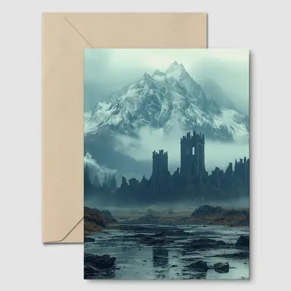 Dark Castle Ruins Misty Mountain Forest