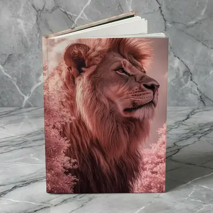 Pink Lion Portrait Dreamy Cloud Sky
