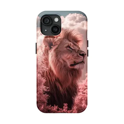 Pink Lion Portrait Dreamy Cloud Sky