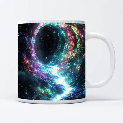 Neon Cosmic Portal Swirling Galaxy Space