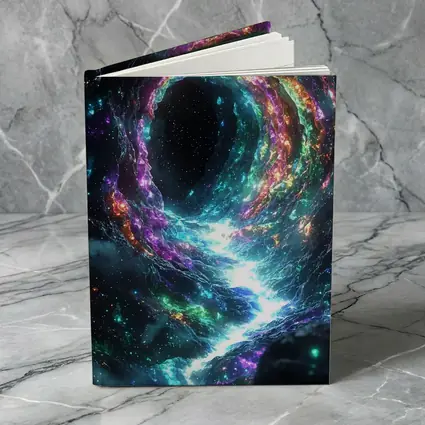 Neon Cosmic Portal Swirling Galaxy Space
