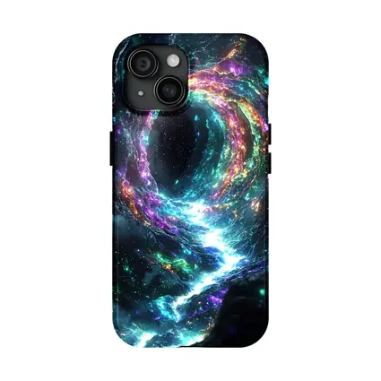 Neon Cosmic Portal Swirling Galaxy Space