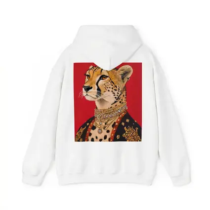 Royal Cheetah Portrait Red Background Fashion Art