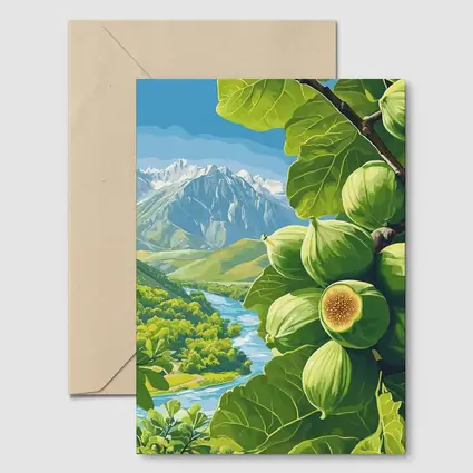 Green Figs on Branch Mountain River Landscape