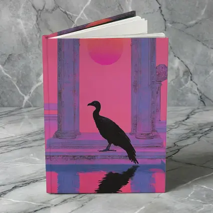 Black Vulture Silhouette Pink Neon Arch