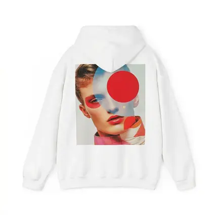 Fashion Portrait Collage Art Red Geometric