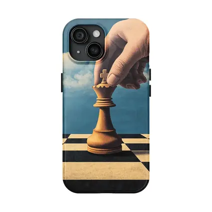 Hand Moving King Chess Piece Blue Sky