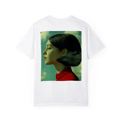 Woman Profile Surreal Sky Clouds Art